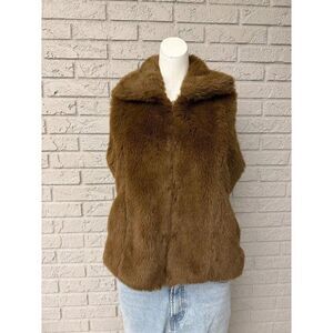 Vintage Setmar New York Women’s Brown Faux Fur Vest S/M